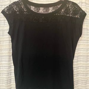 Two lacy shoulder tee shirts